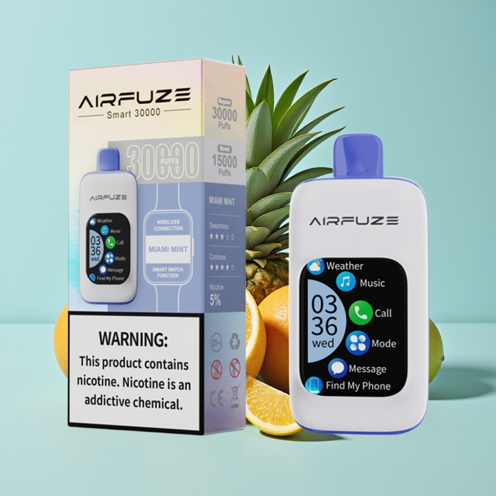 AirFuze Smart 30000 Puffs Disposable Pod Menta de Miami 5 900mAh Tipo-C