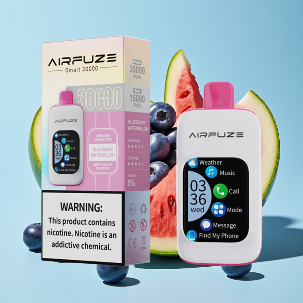 AirFuze Smart 30000 Puffs Pod Desechable con Pantalla Táctil 201\ TFT y Sabor Sandía Arándano