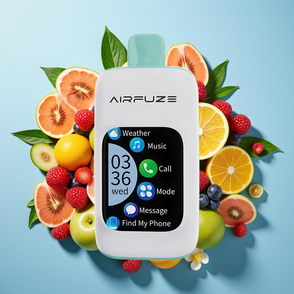 AirFuze Smart 30000 Puffs Pod Desechable con Pantalla Táctil 201 y Sabor Explosión Frutal Arcoíris