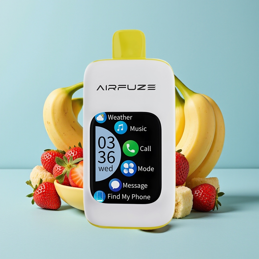 AirFuze Smart 30000 Puffs Pod Desechable con Pantalla Táctil 201 y Sabor Fresa Banana