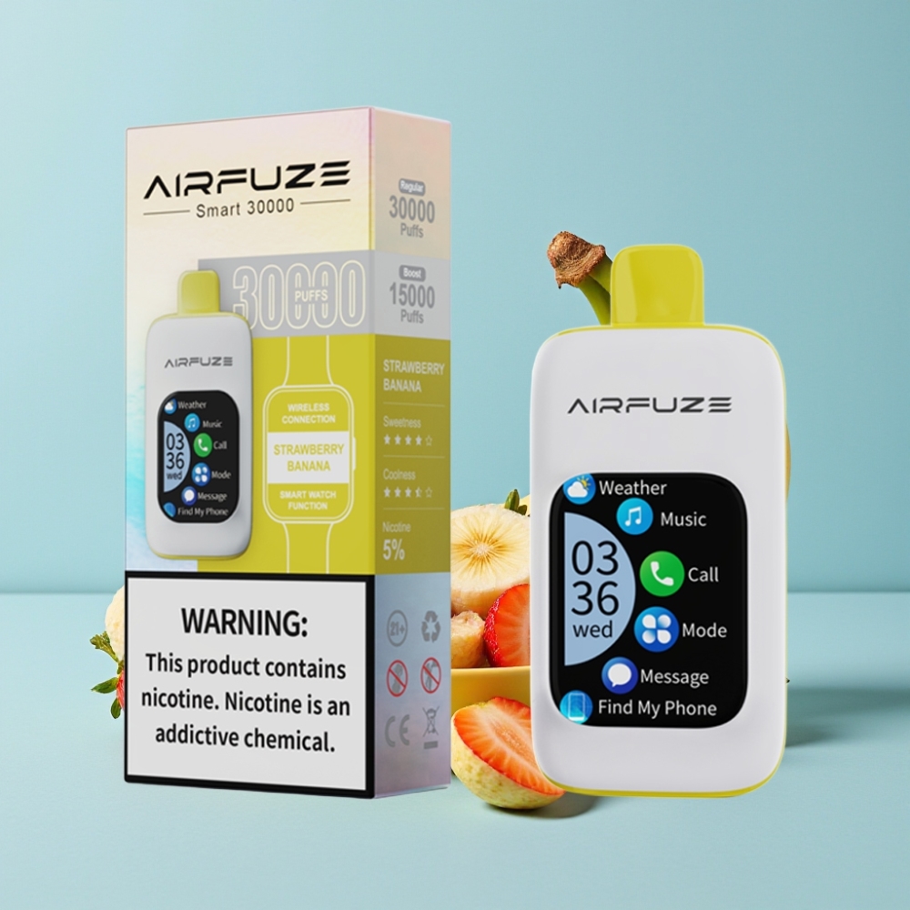 AirFuze Smart 30000 Puffs Pod Desechable con Pantalla Táctil 201\ y Sabor Fresa Banana
