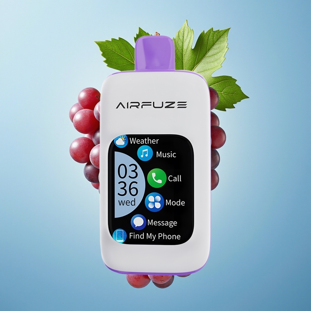 AirFuze Smart 30000 Puffs TFT Táctil 5 Nicotina 900mAh Tipo-C Uva Explosiva