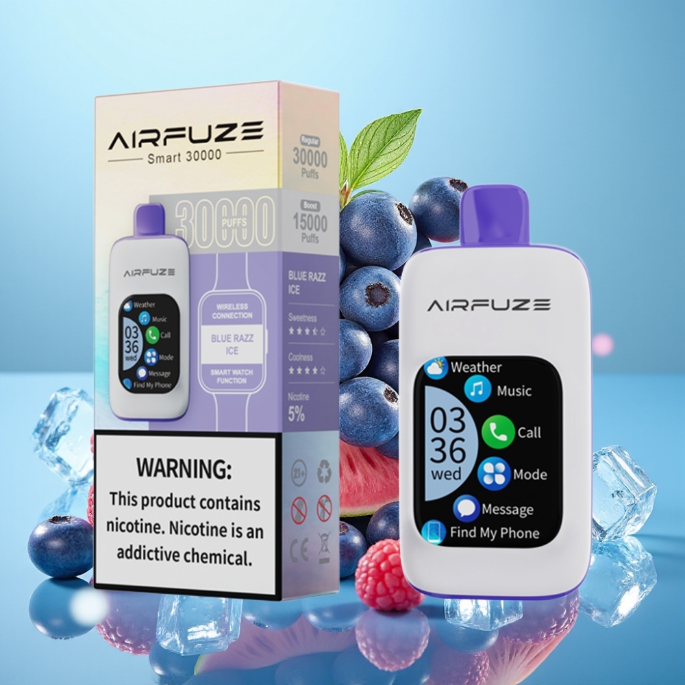 AirFuze Smart Pod 30000 Puffs 5 Nicotina 900mAh Tipo C Blue Razz Ice