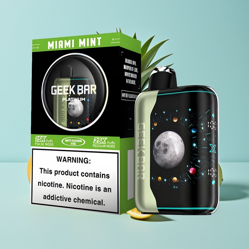 GEEK BAR Platinum Edition 25000 Puffs Menta Miami Acabado Platino