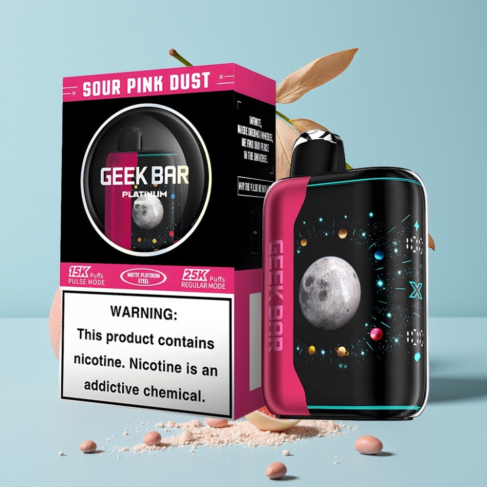 GEEK BAR Platinum Edition 25000 Puffs Pantalla 3D Carga Rápida Polvo Rosa Ácido