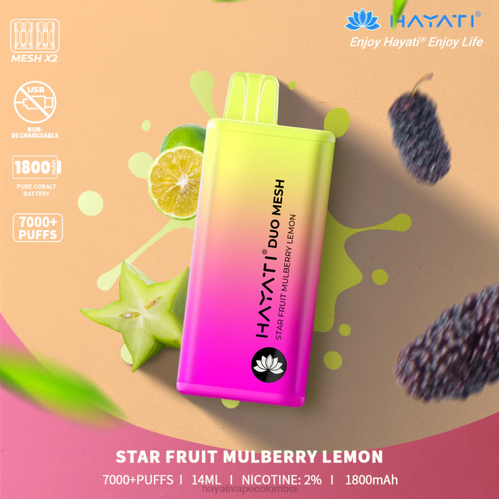 Hayati Bogotá - 0NLV190 Hayati Duo Mesh desechable carambola morera limón