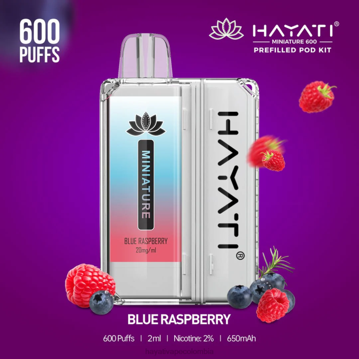 Hayati Bogotá - 0NLV30 Hayati Miniature kits de 600 cápsulas frambuesa azul