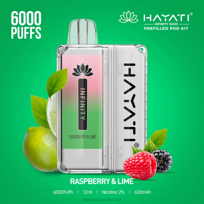Hayati Colombia - 0NLV157 Hayati Infinity 6000 kits de cápsulas frambuesa y lima