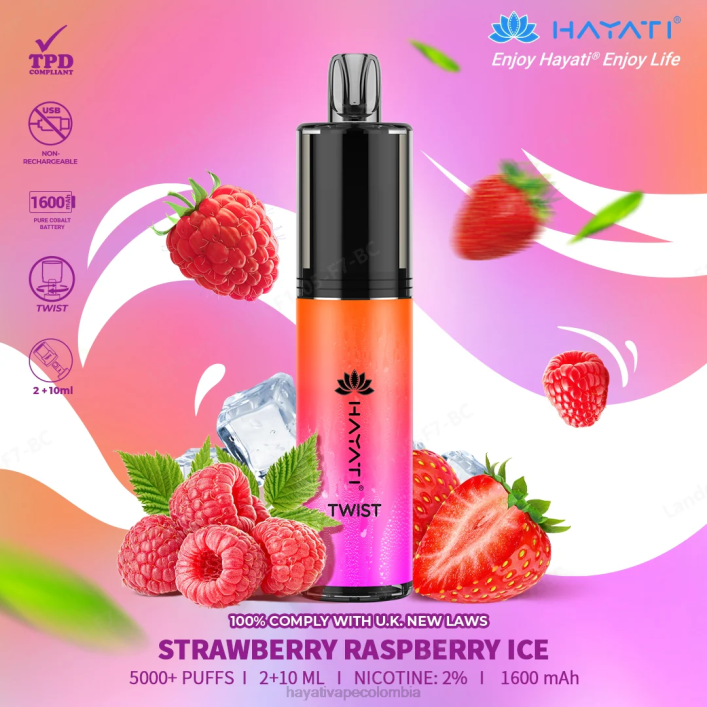 hielo de fresa y frambuesa
