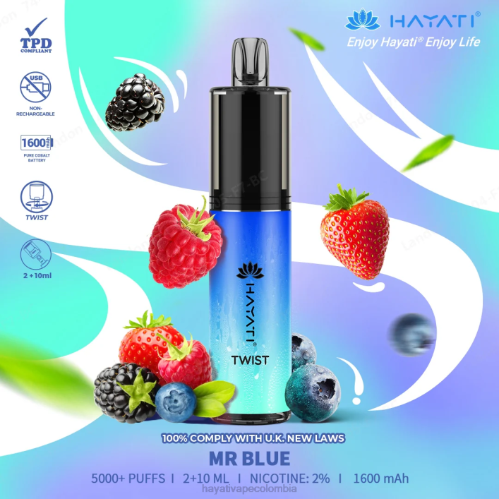 Hayati Colombia - 0NLV77 Hayati Twist desechable señor azul