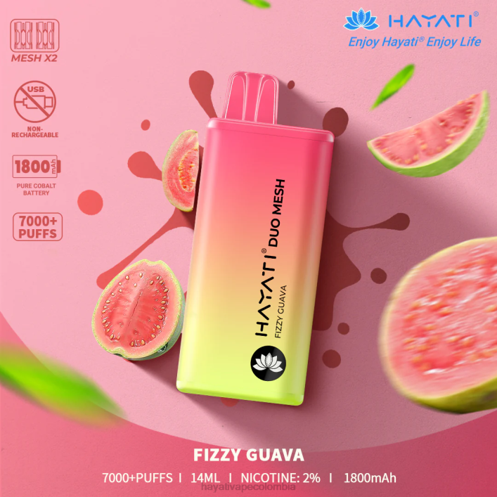 Hayati flavour list - 0NLV169 Hayati Duo Mesh desechable guayaba gaseosa