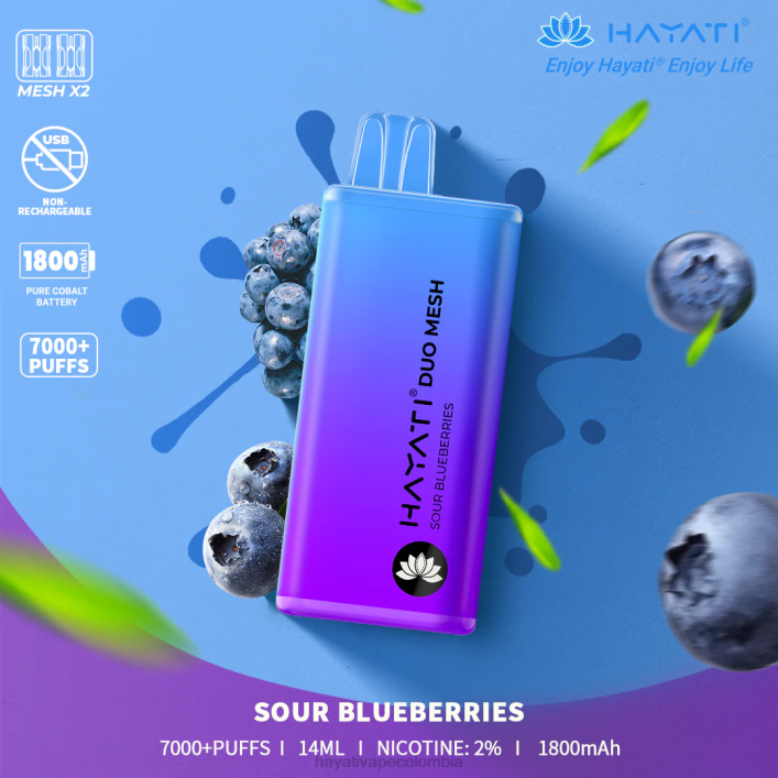 Hayati flavour list - 0NLV189 Hayati Duo Mesh desechable arándanos agrios
