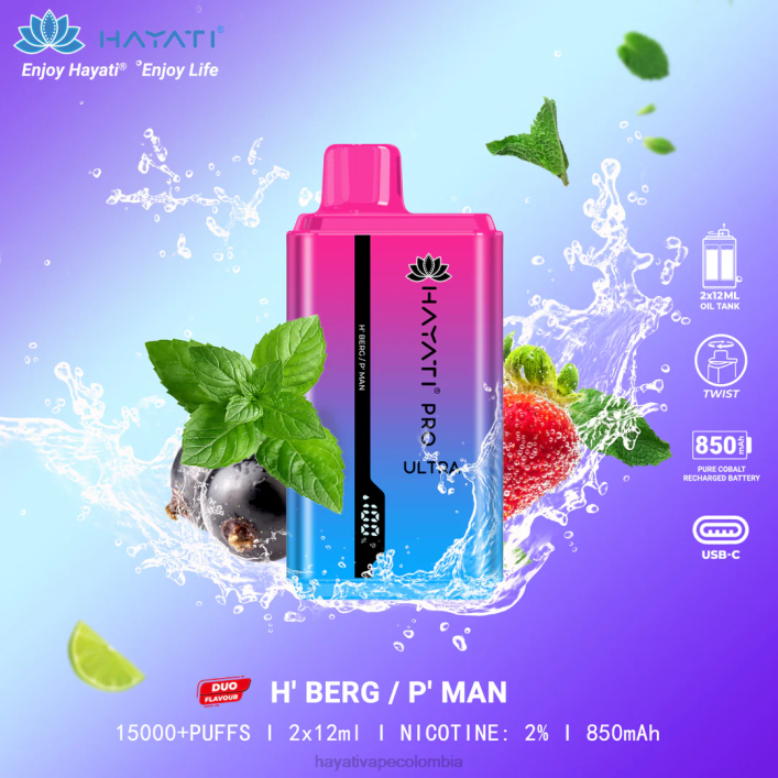 Hayati flavour list - 0NLV219 Hayati Pro Ultra desechables 15000 inhalaciones hberg/phombre