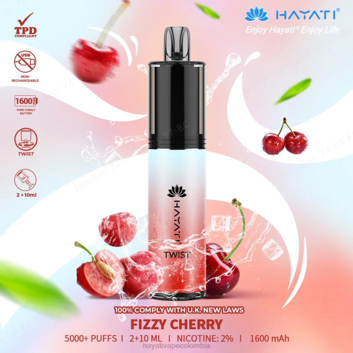 Hayati flavour list - 0NLV69 Hayati Twist desechable cereza gaseosa