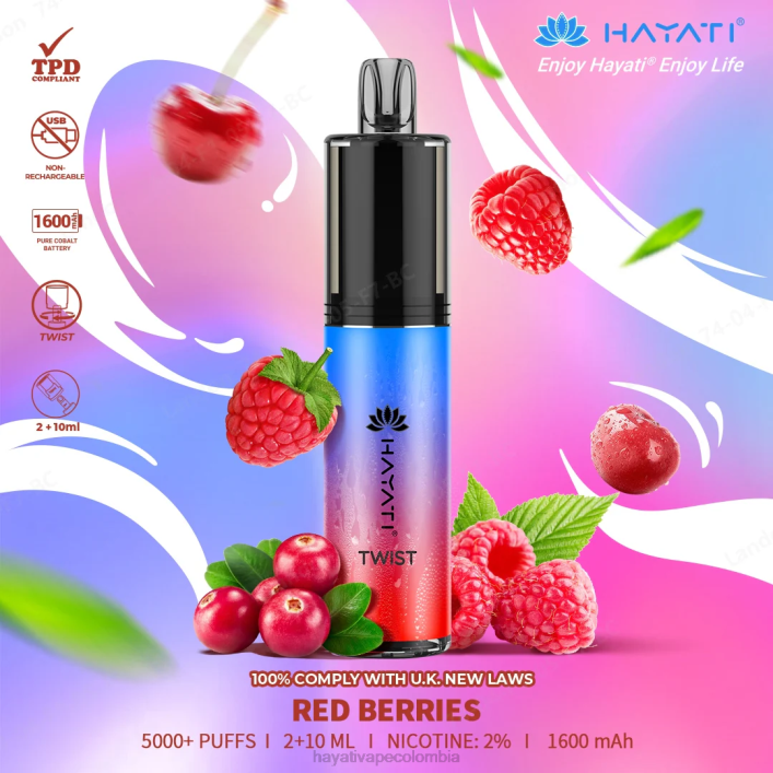 Hayati flavour list - 0NLV79 Hayati Twist desechable bayas rojas