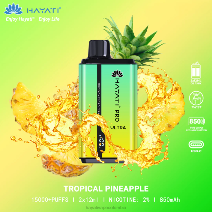 Hayati flavour vapes - 0NLV213 Hayati Pro Ultra desechables 15000 inhalaciones piña tropical