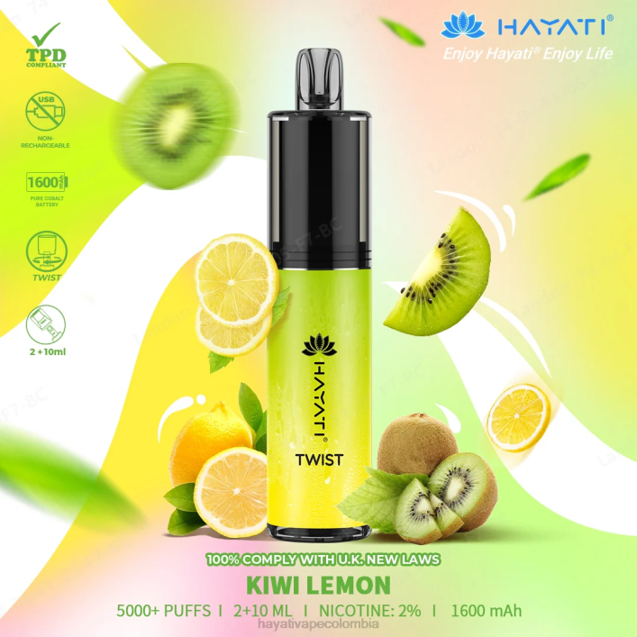 Hayati flavour vapes - 0NLV73 Hayati Twist desechable kiwi limon