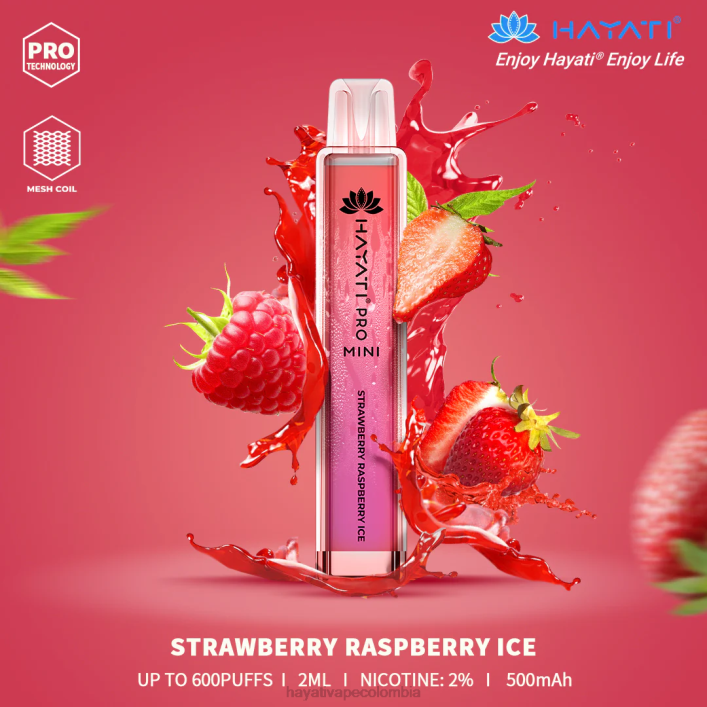 Hayati flavours Colombia - 0NLV22 Hayati Pro Mini desechable hielo de fresa y frambuesa