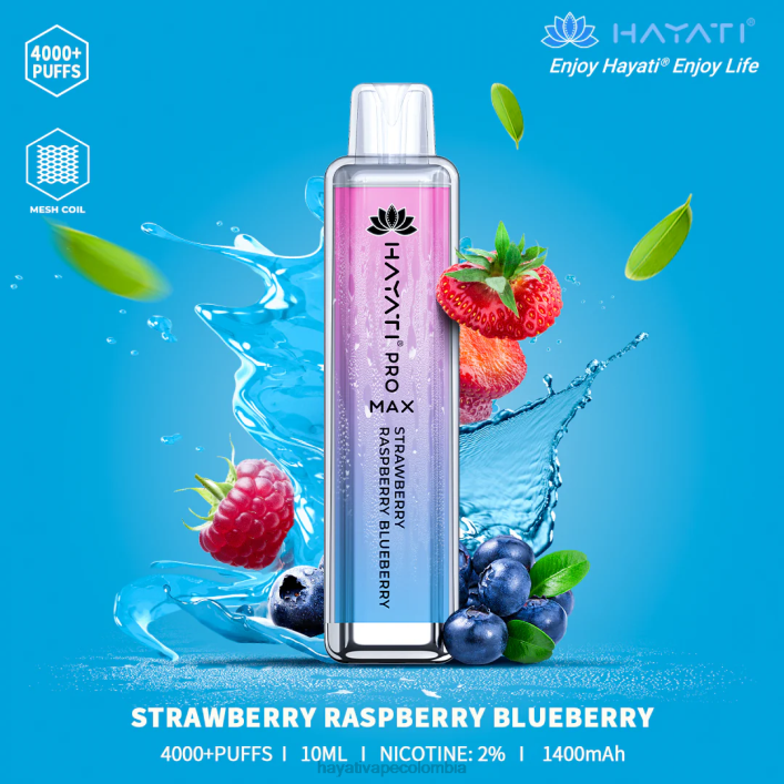 Hayati vape Colombia - 0NLV141 Hayati Pro Max desechable fresa frambuesa arándano