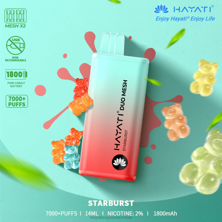 Hayati vape Colombia - 0NLV181 Hayati Duo Mesh desechable estallido estelar