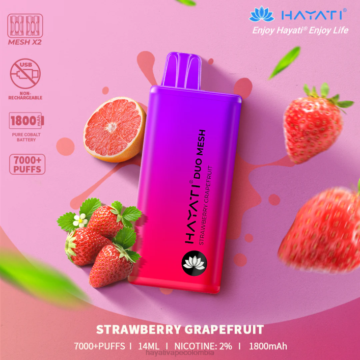 Hayati vape Colombia - 0NLV191 Hayati Duo Mesh desechable pomelo fresa