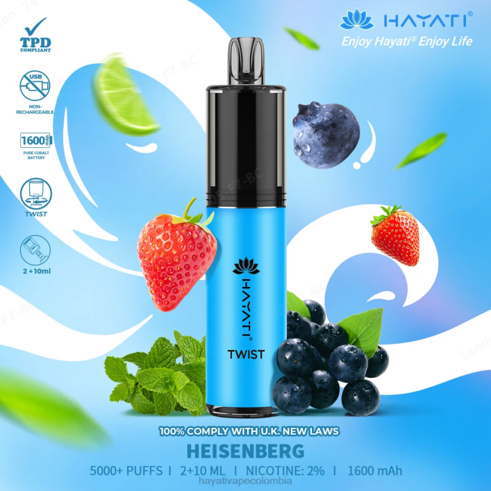 Hayati vape Colombia - 0NLV71 Hayati Twist desechable heisenberg