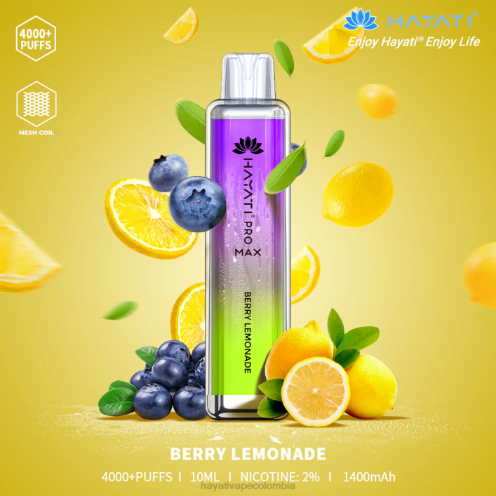 Hayati vape Colombia - 0NLV91 Hayati Pro Max desechable limonada de bayas