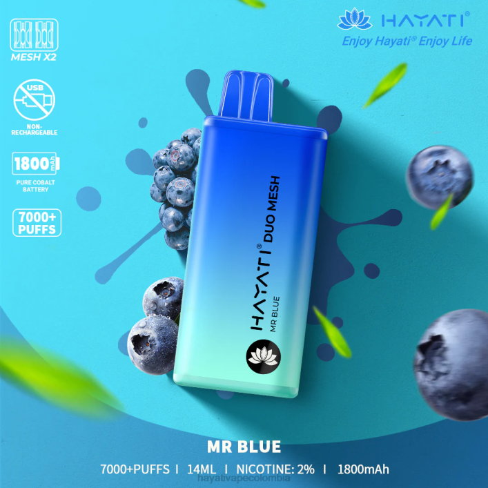 Hayati vape flavours - 0NLV174 Hayati Duo Mesh desechable señor azul