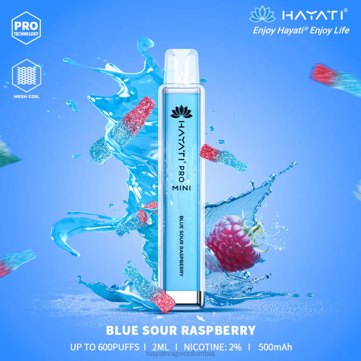 Hayati vape flavours - 0NLV4 Hayati Pro Mini desechable frambuesa agria azul