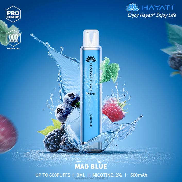 Hayati vape liquid - 0NLV15 Hayati Pro Mini desechable azul loco