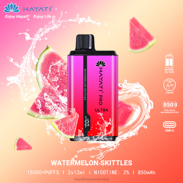 Hayati vape liquid - 0NLV215 Hayati Pro Ultra desechables 15000 inhalaciones bolos de sandia