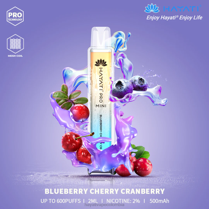 Hayati vape liquid - 0NLV5 Hayati Pro Mini desechable arándano cereza arándano