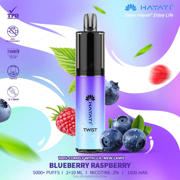 Hayati vape near me - 0NLV66 Hayati Twist desechable frambuesa arándano