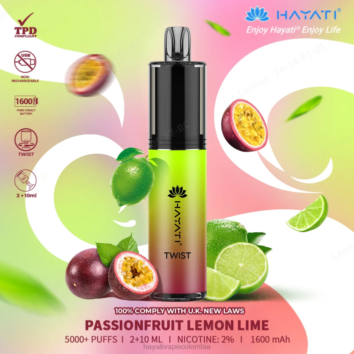 Hayati vape review - 0NLV78 Hayati Twist desechable lima limón maracuyá