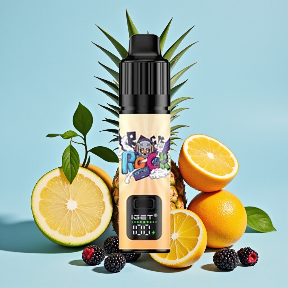 IGET BAR PLUS S3 POD 10000 Caladas 18ml 5 Nicotina Sabor Zarzamora Piña Naranja