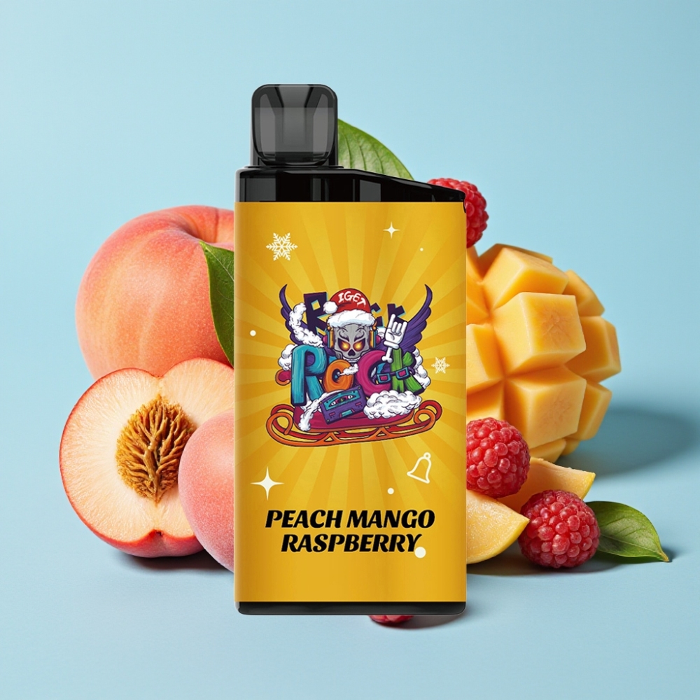 IGET Bar 3500 Puffs Duraznos Mango Frambuesa 12 Ohm Mesh 1400 mAh