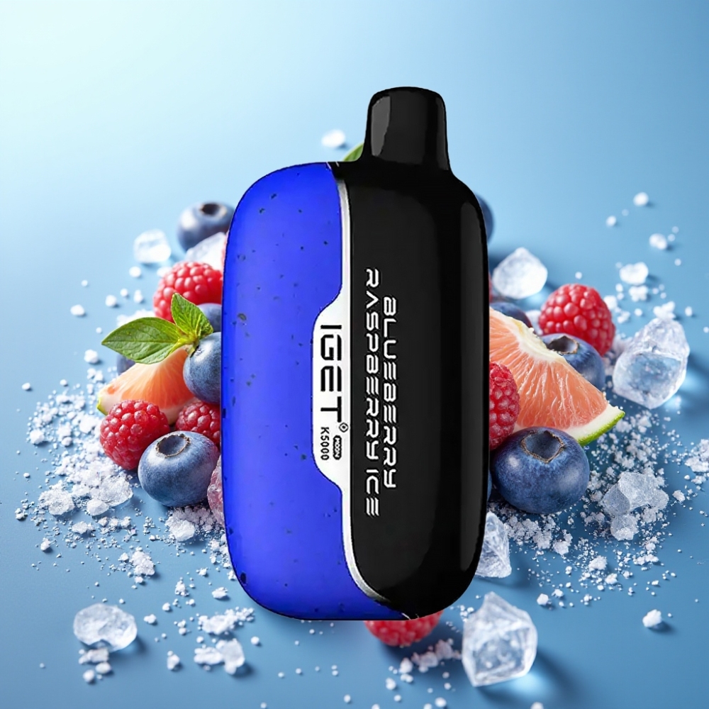IGET Moon K5000 Puffs 815g Azul Frambuesa Hielo PC 135 Ohm 495x253x994 mm