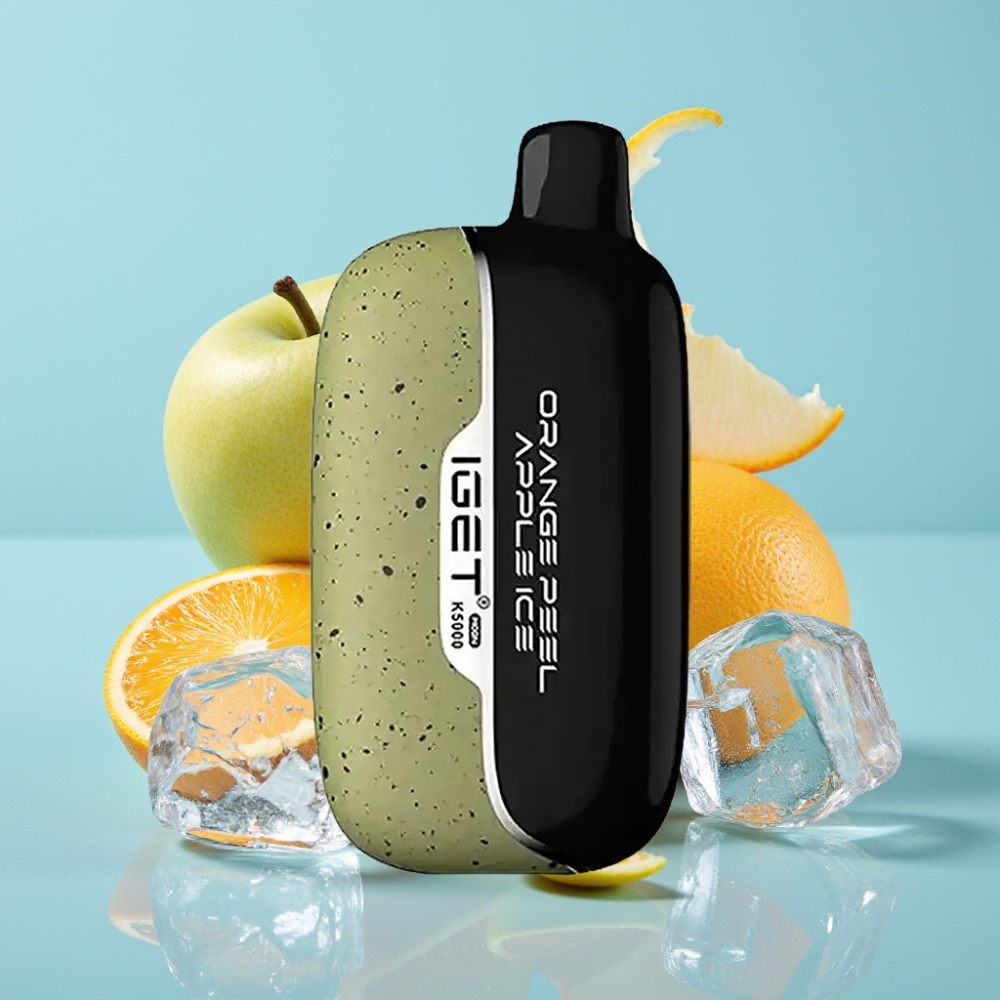 IGET Moon K5000 Puffs Vape Desechable - Naranja Manzana Hielo 815g 5000 Puffs PC Bobina Mesh 135 Ohm 495x253x994 mm
