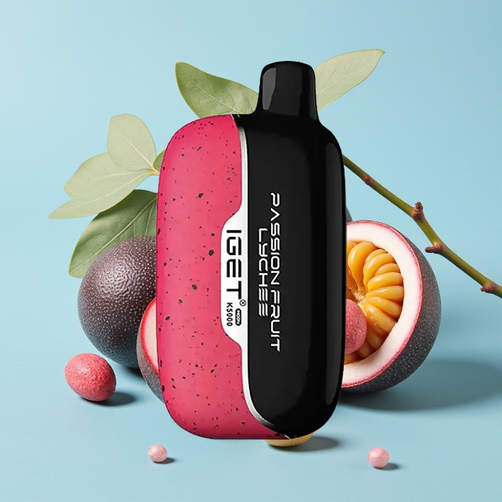 IGET Moon K5000 Puffs Vape Desechable 815g 5000 Caladas Material PC Malla 135 Ohm Sabor Fruta de la Pasión Lychee