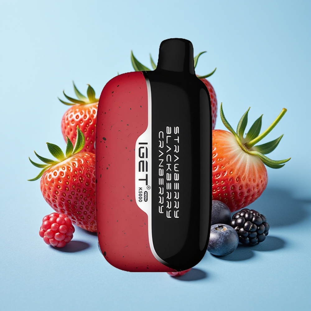 IGET Moon K5000 Puffs Vape Desechable Fresa Mora Arándano PC 135 Ohm 815g