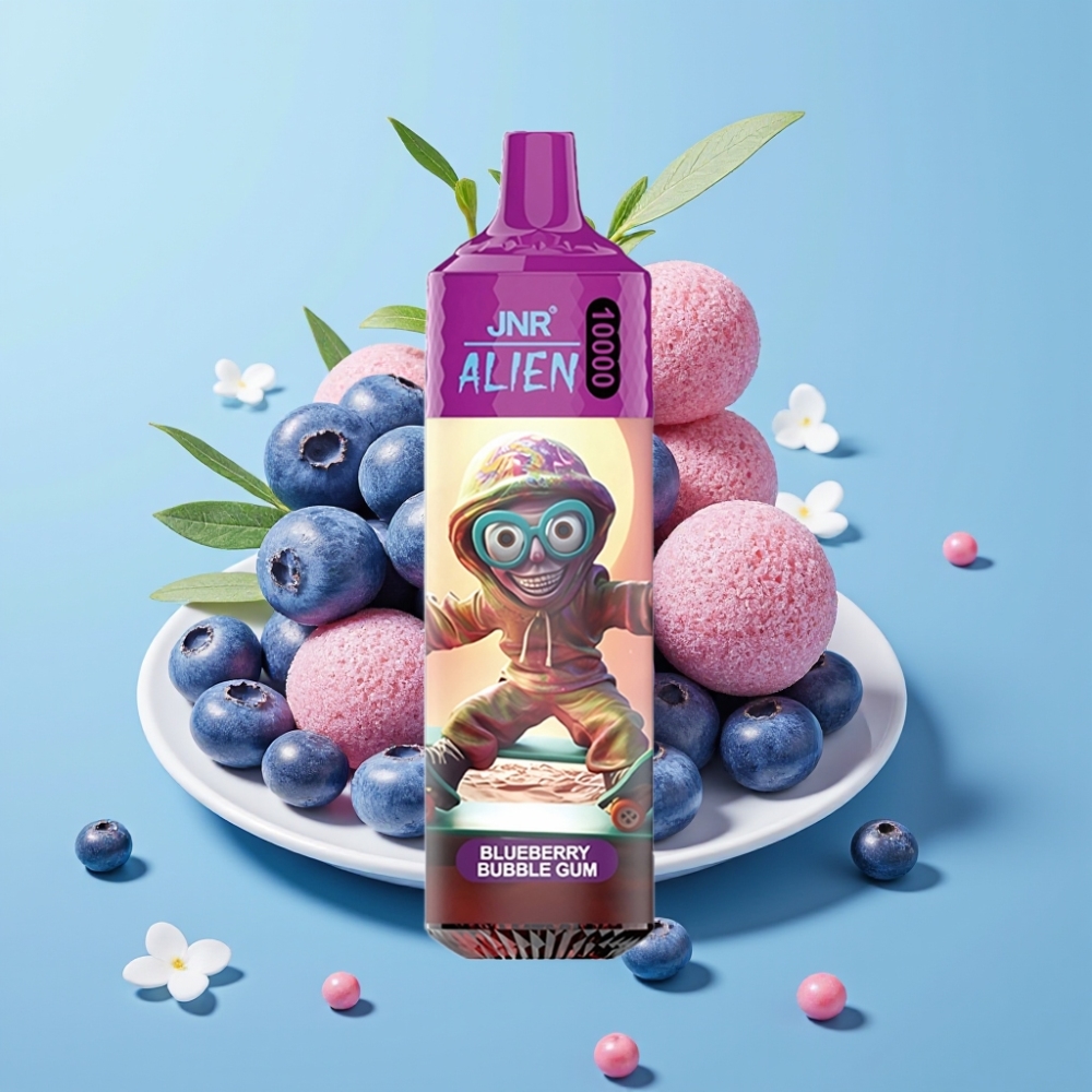 JNR Alien 10000 850mAh 20ml Tipo-C RGB Chicle de Arándano Azul