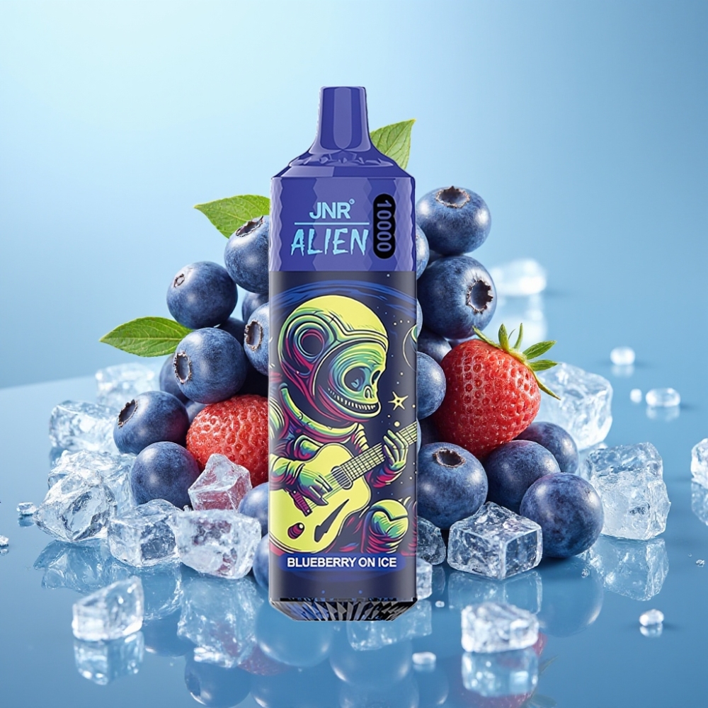 JNR Alien 10000 Puffs 850mAh 20ml Carga Rápida Type-C Diseño Deportivo LED (RGB) Sabor Arándano Con Hielo