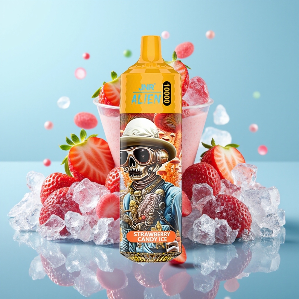 JNR Alien 10000 Puffs 850mAh 20ml Tipo-C Carga Rápida Diseño Deportivo LED (RGB) Sabor Fresa Caramelo Hielo