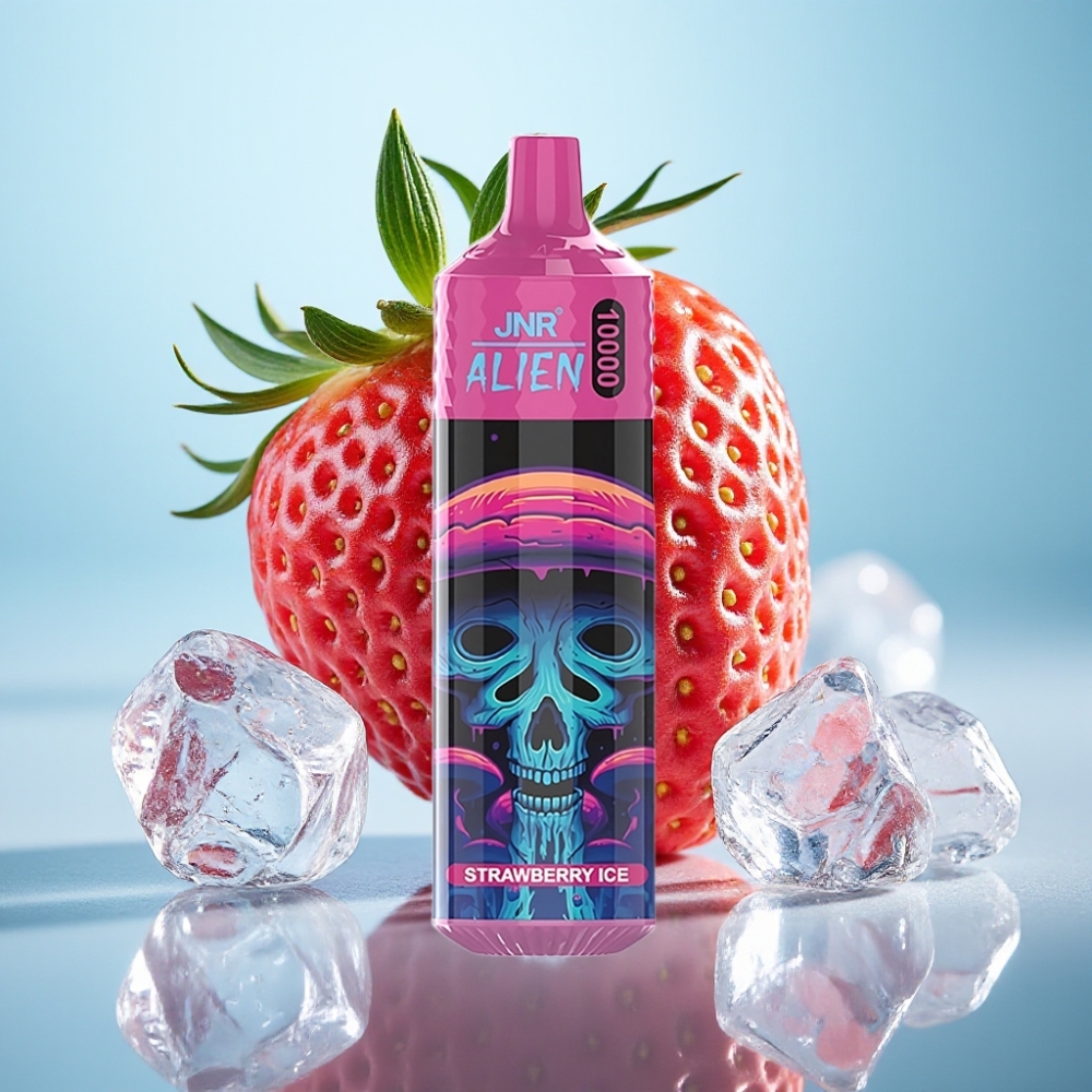 JNR Alien 10000 Puffs 850mAh 20ml Tipo-C Luz LED Fresa Helada