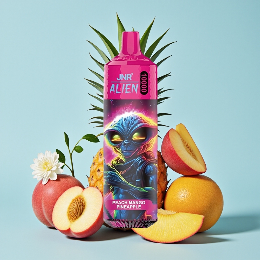 JNR Alien 10000 Puffs 850mAh 20ml Tipo-C Luz RGB Sabor Melocotón Mango Piña