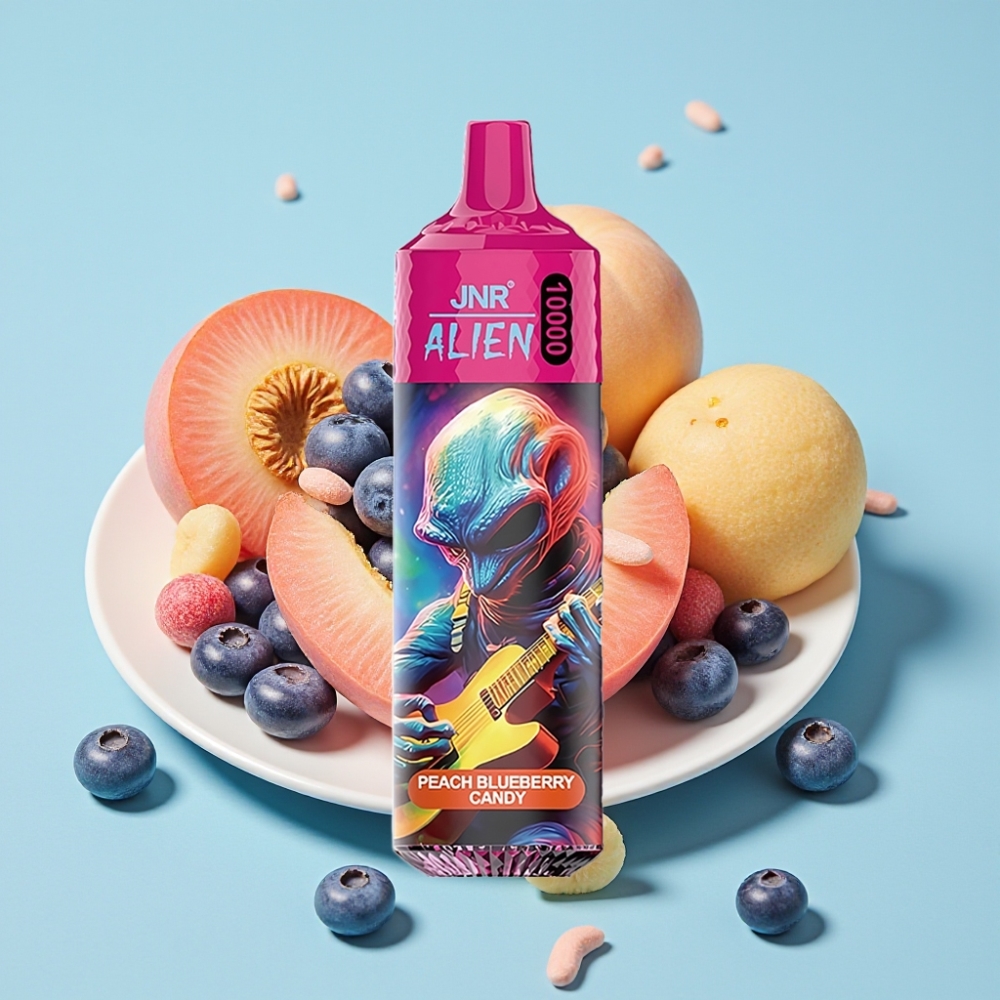 JNR Alien 10000 Puffs 850mAh Tipo-C 20ml Durazno Arándano Caramelo