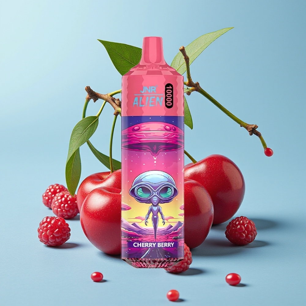 JNR Alien 10000 Puffs Baya Cereza 850mAh 20ml Carga Rápida Tipo-C LED RGB