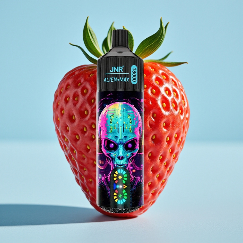 JNR Alien Max 18000 Puffs con Pantalla LED Doble Bobina 28ml Sabor Fresa Hubba Bubba