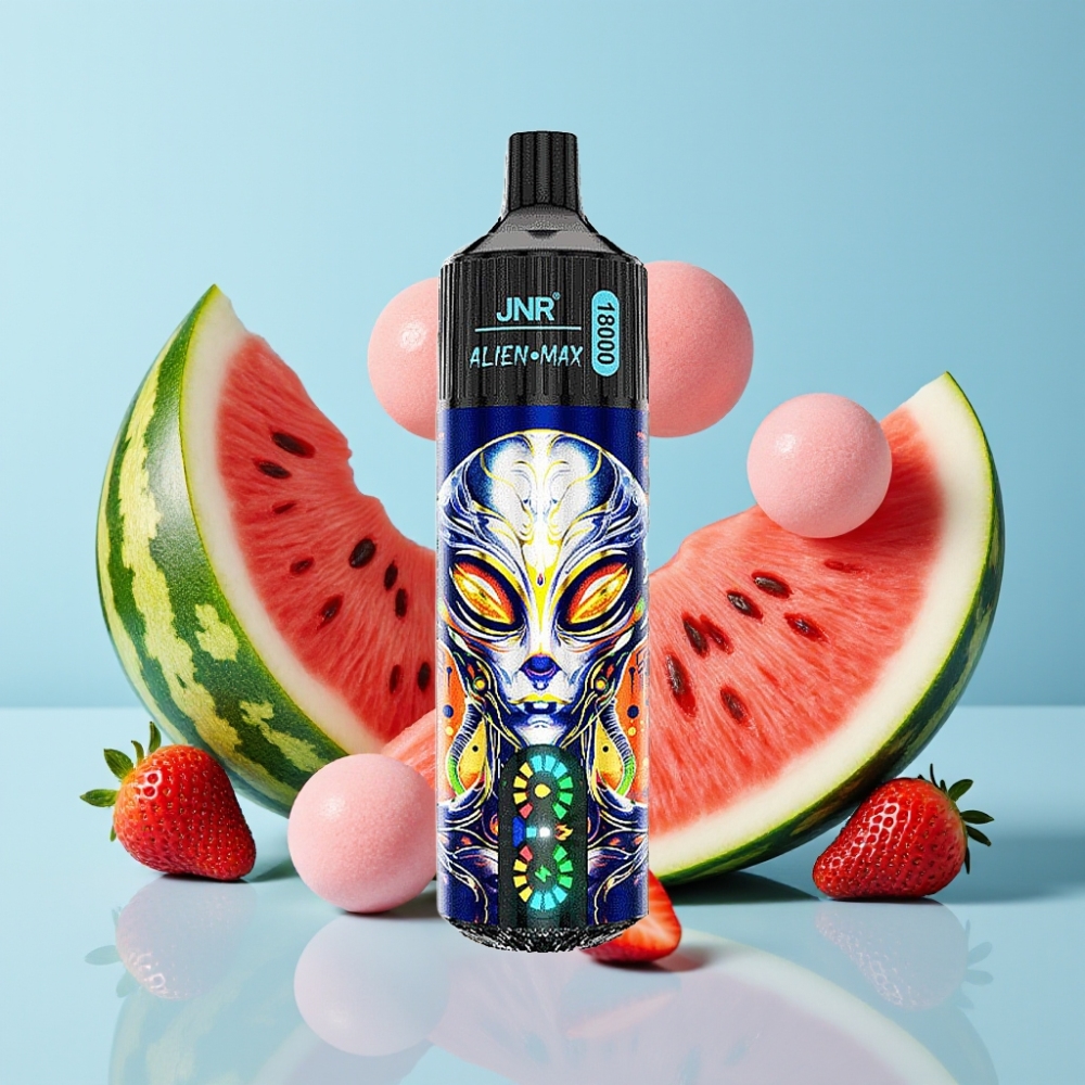 JNR Alien Max 18000 Puffs con Pantalla LED Doble Malla 28ml Sabor Fresa Sandía Chicle