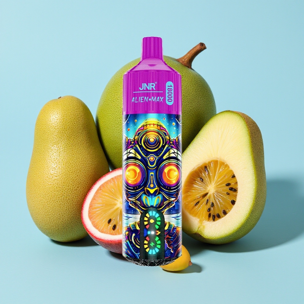 JNR Alien Max 18000 Puffs con Pantalla LED Doble Malla Carga Rápida Type-C Sabor Kiwi Maracuyá Guayaba